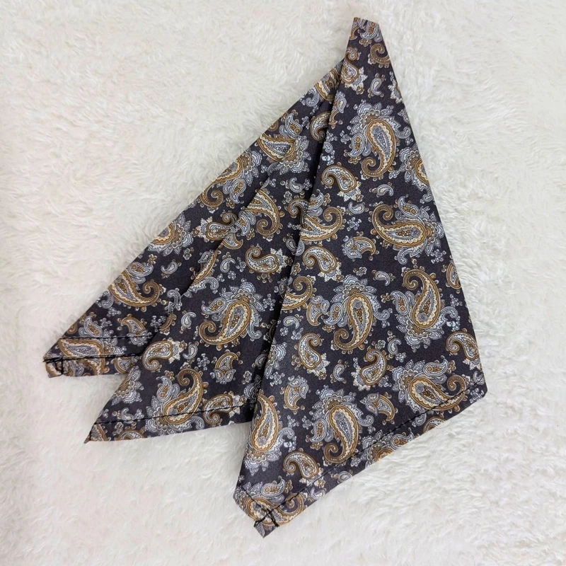 Black Paisley Design Satin 13x13 Pocket Square. PS-13063
