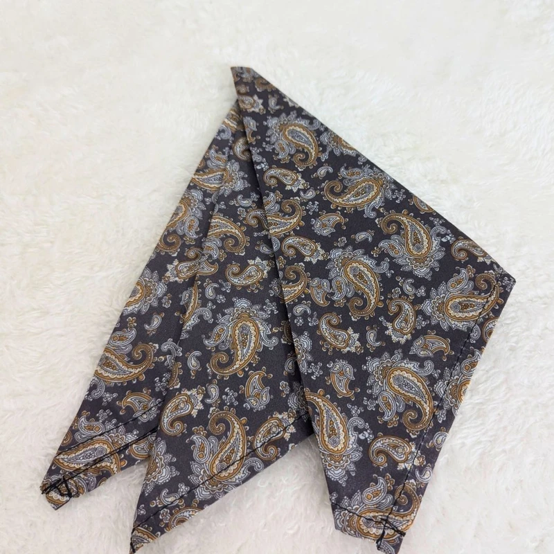 Black Paisley Design Satin 13x13 Pocket Square. PS-13063