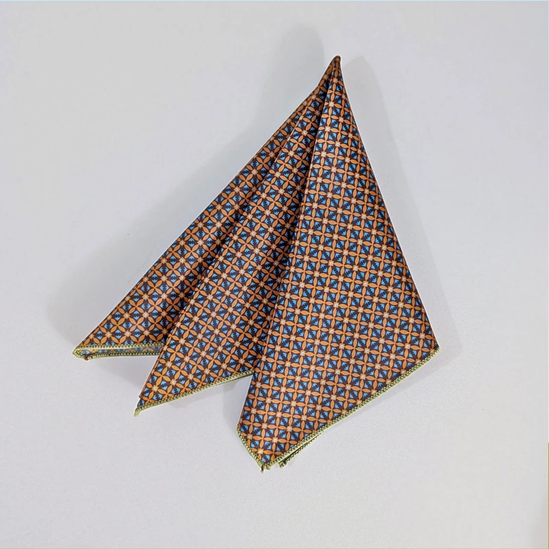 Orange-Blue 13x13 Pocket Square. PS-13046 - Image 3