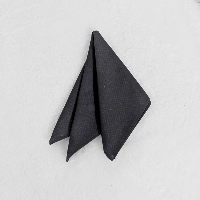Self textured Black  10x10 Pocket Square. PS-1012