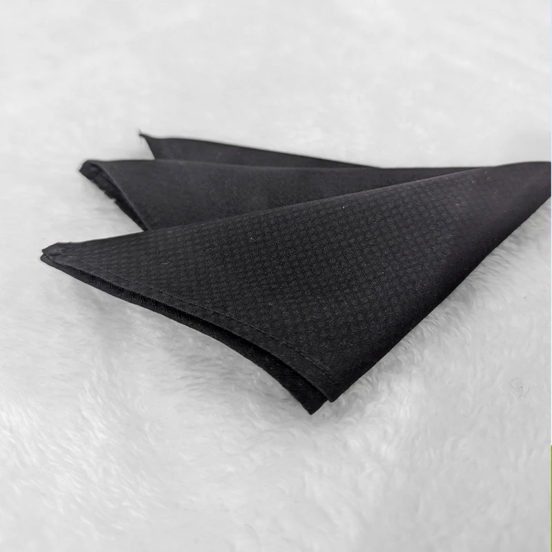 Self textured Black  10x10 Pocket Square. PS-1012