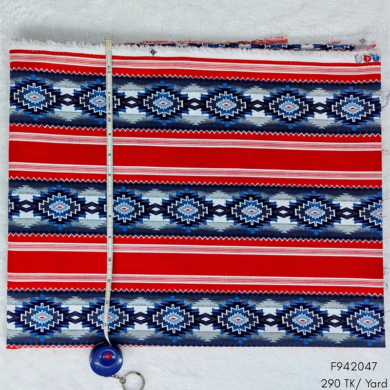 Tribal Striped Cotton Fabric F942047 - Image 4