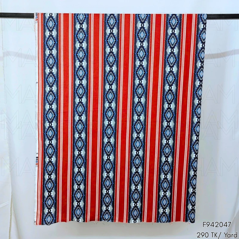 Tribal Striped Cotton Fabric F942047 - Image 5
