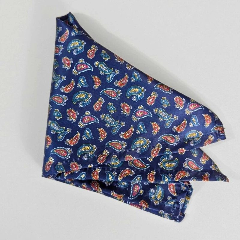 Black & Blue Paisley 13x13 Pocket Squares. PS-13064