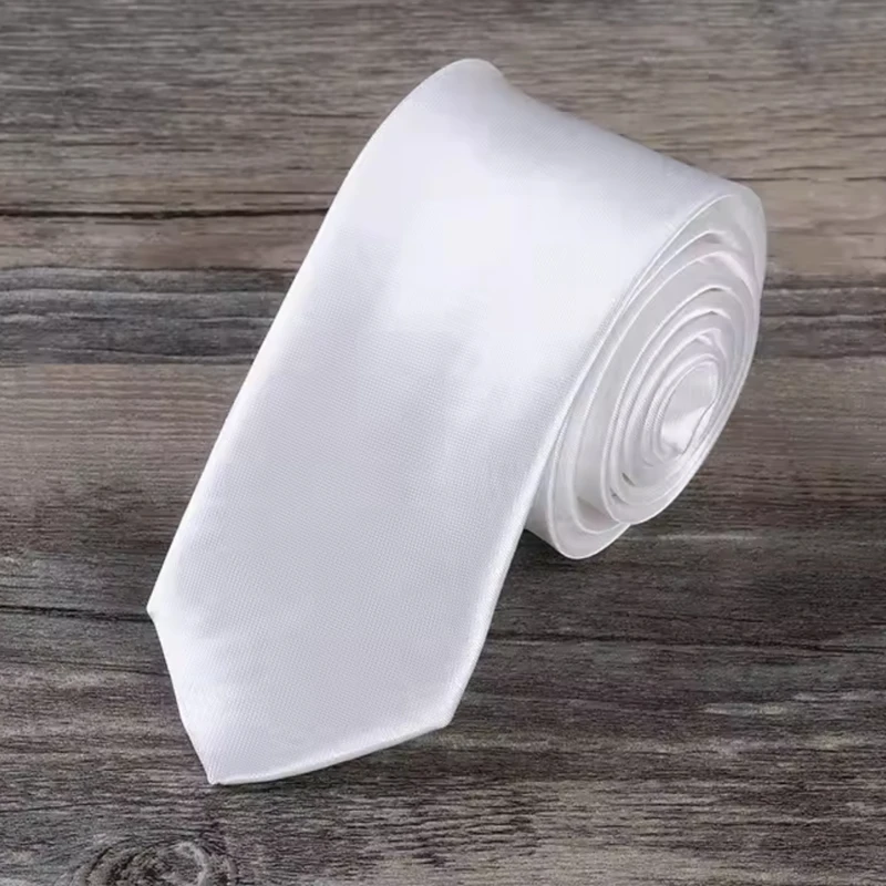Glossy White Tie. TIE-4