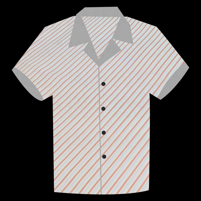 Melon Orange-White Striped Cotton Fabric F942043 - Image 5
