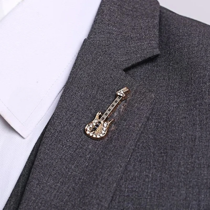 Guitar Shaped Metal Lapel Pin. MLP-39