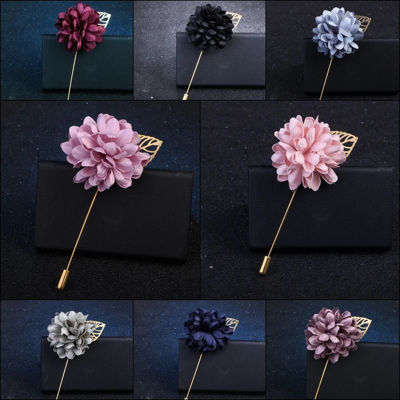 Rose Floral Lapel Pin With Metal Flower. FLP-14