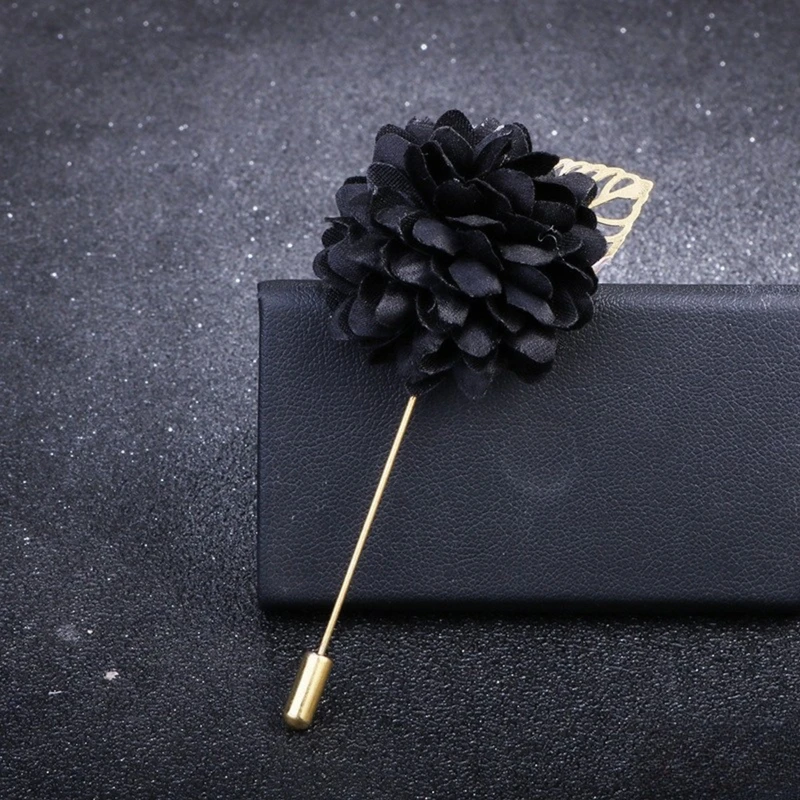 Rose Floral Lapel Pin With Metal Flower. FLP-14