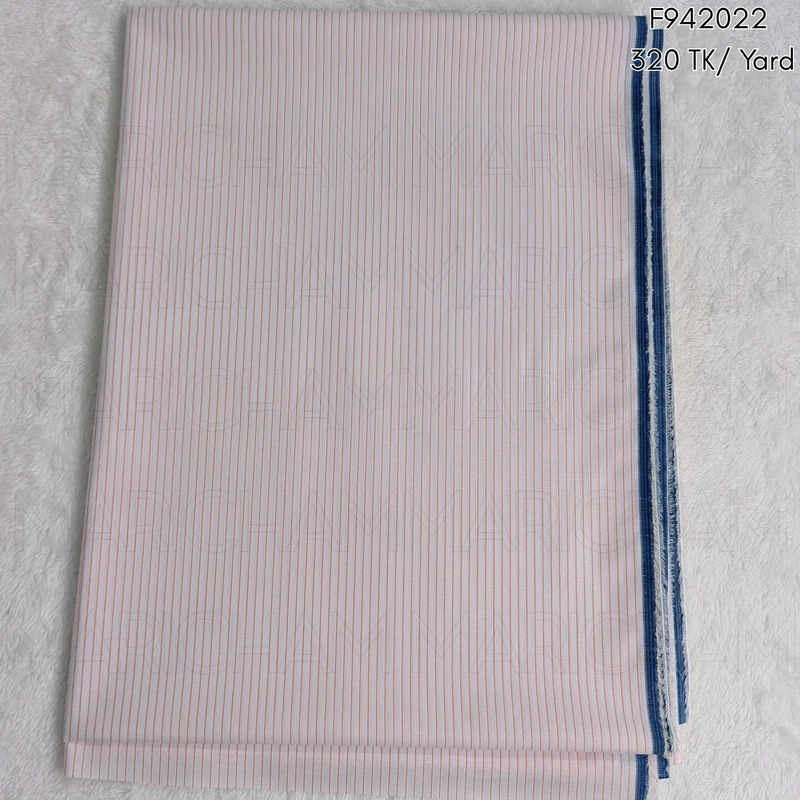 White-Orange Striped Cotton Fabric F942023 - Image 3