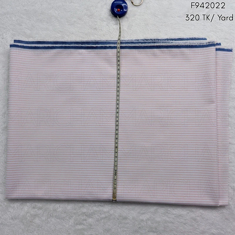 White-Orange Striped Cotton Fabric F942023 - Image 4