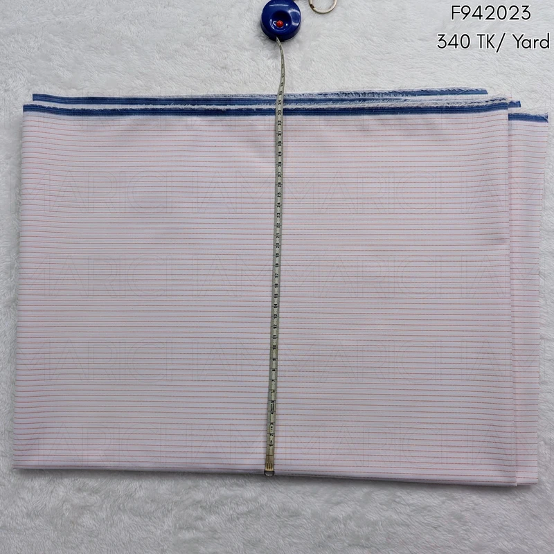 White-Orange Striped Cotton Fabric F942023 - Image 4
