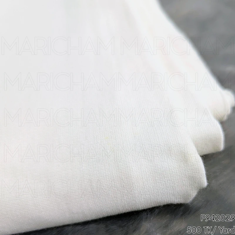 Off-White Cotton Stretchable Bottom Fabric P942029 - Image 3