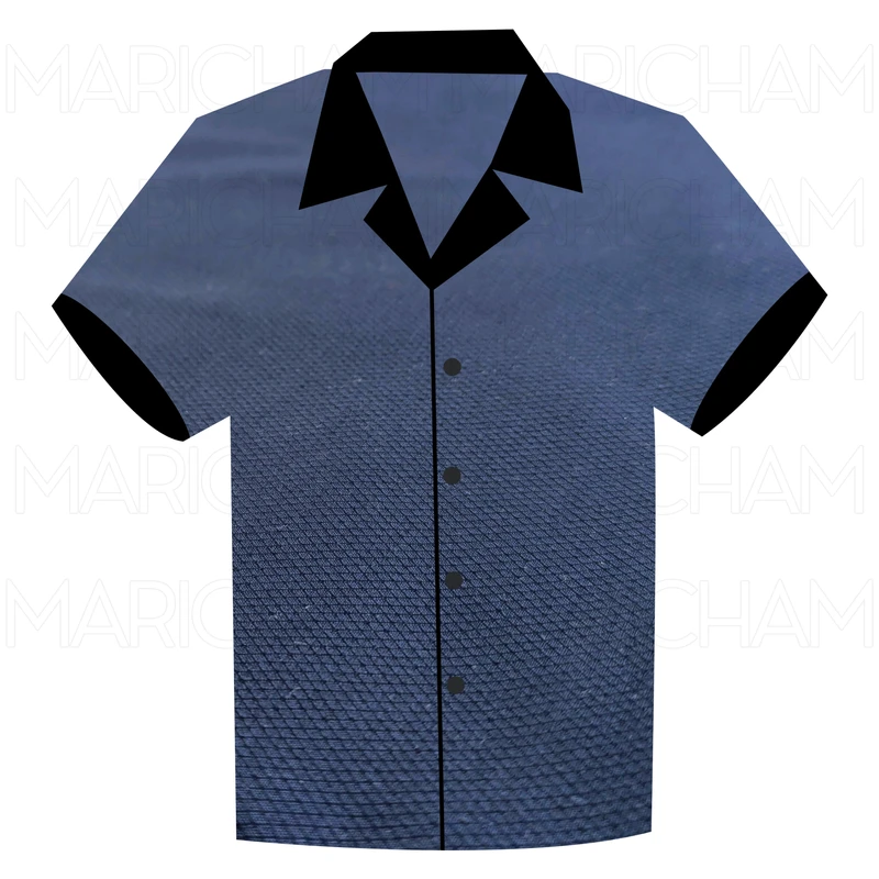 Navy Blue Fancy Cotton Fabric F942035 - Image 4