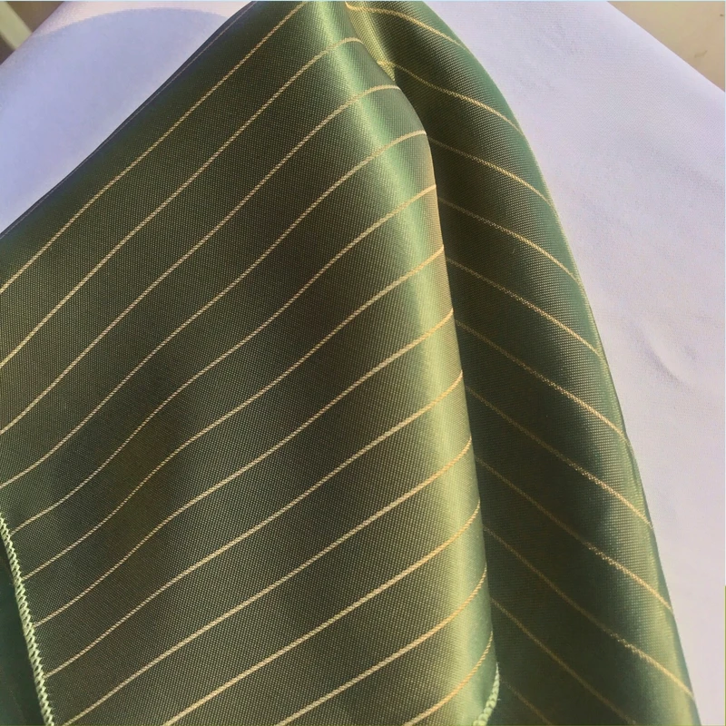 Green & Yellow Striped Both Side Useable Premium 13x13 Pocket Square. PS-13045