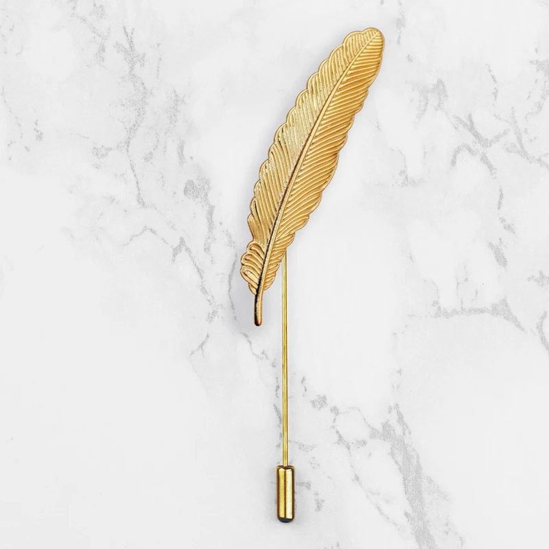 Elegant Feather Lapel Pin. MLP-78