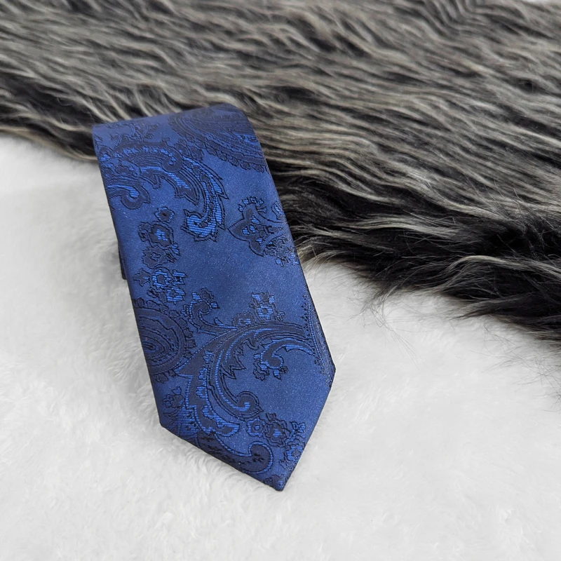 Royal Blue Paisley Neck Tie.  TIE-10