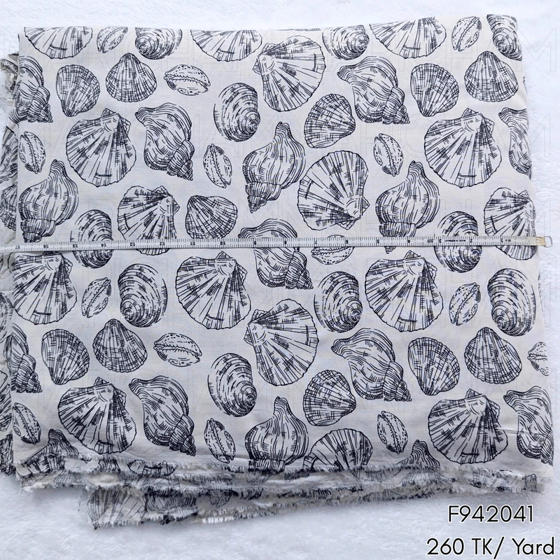 Seashell Printed Tencel Cotton Fabric F942041 - Image 3