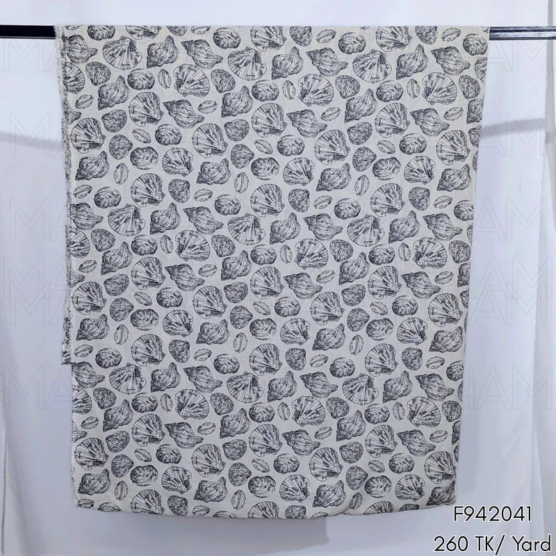 Seashell Printed Tencel Cotton Fabric F942041 - Image 4