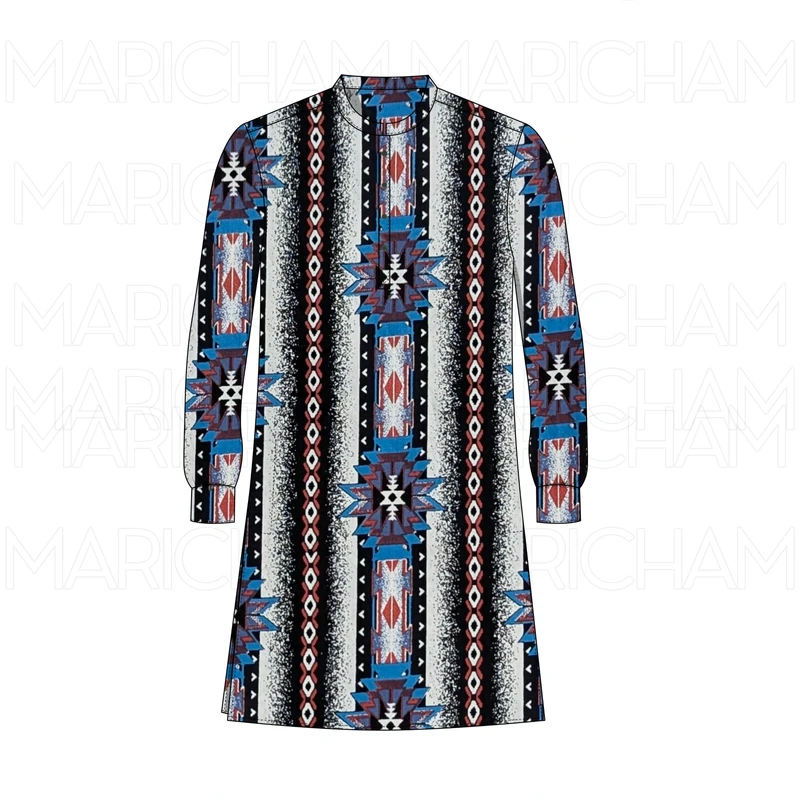 Tribal Striped Cotton Fabric F942048 - Image 7