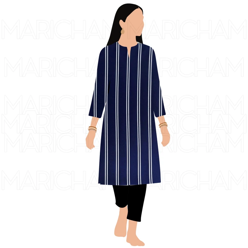 Navy Blue-White Striped Tencel Fabric F942087 - Image 10