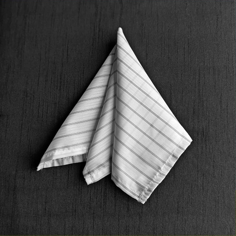 White-Black Checkered Satin 13x13 Pocket Square. PS-13072