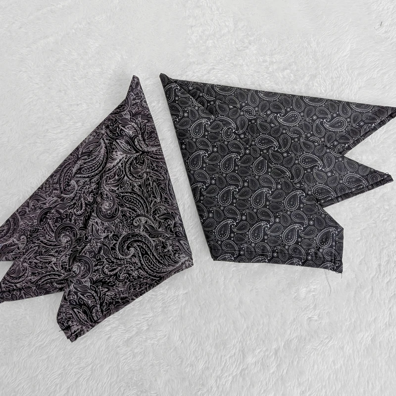 Black Paisley 13x13 Pocket Squares. PS-13065