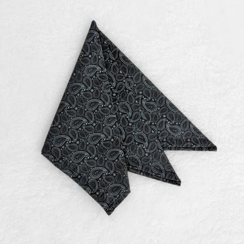 Black Paisley 13x13 Pocket Squares. PS-13065