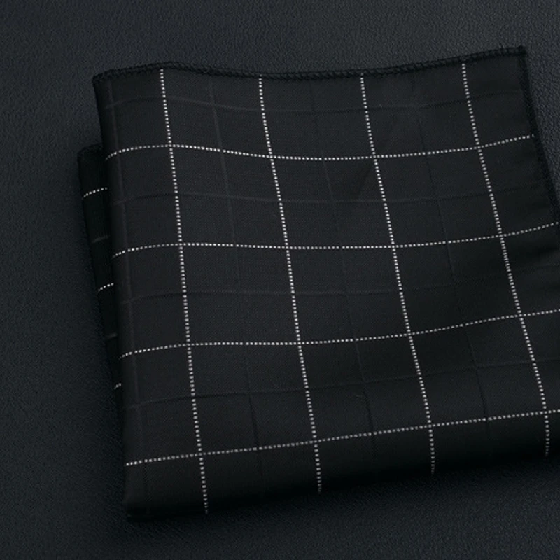 Black & White Checkered Jacquard Pocket Square. PS-6