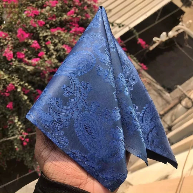 Blue Paisley 13x13 Pocket Square. PS-13056