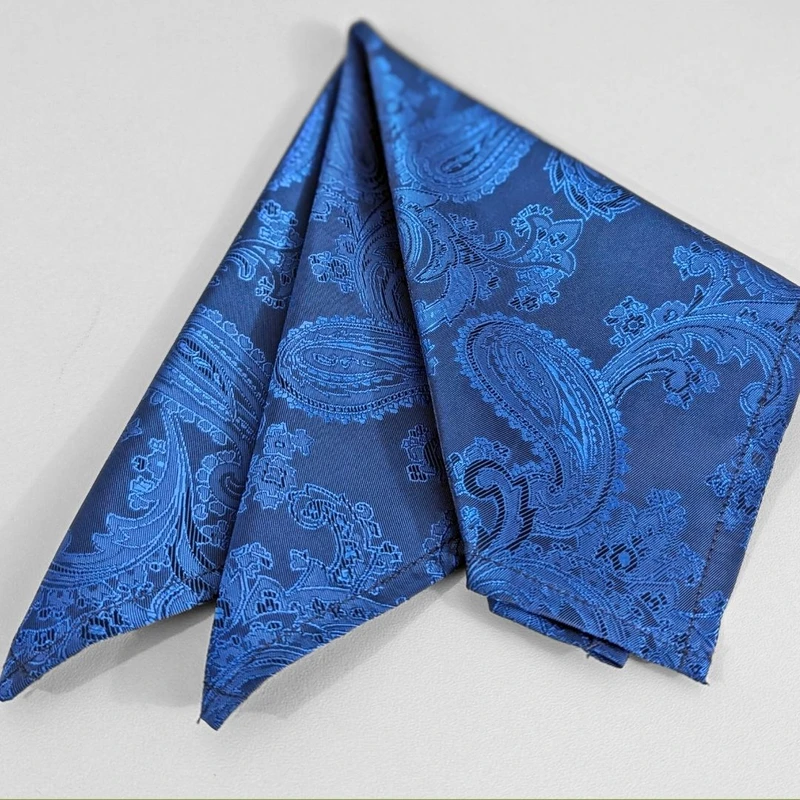 Blue Paisley 13x13 Pocket Square. PS-13056