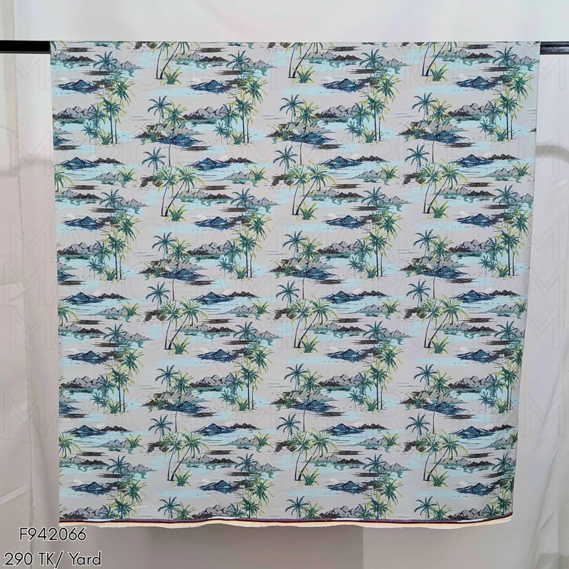 Grey Backed Island Design Stretchable Fabric F942066 - Image 4
