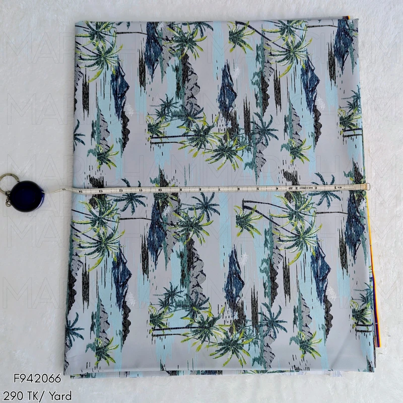 Grey Backed Island Design Stretchable Fabric F942066 - Image 5