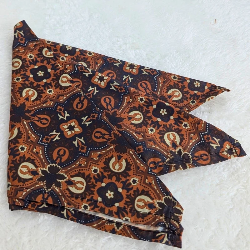 Black-Orange 13x13 Pocket Square. PS-13066