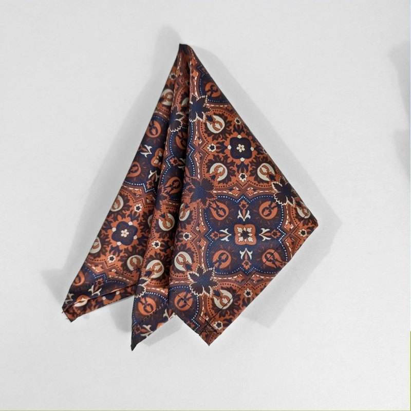 Black-Orange 13x13 Pocket Square. PS-13066 - Image 3