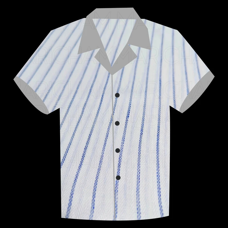 White-Blue Striped Linen Cotton Fabric F942053 - Image 6