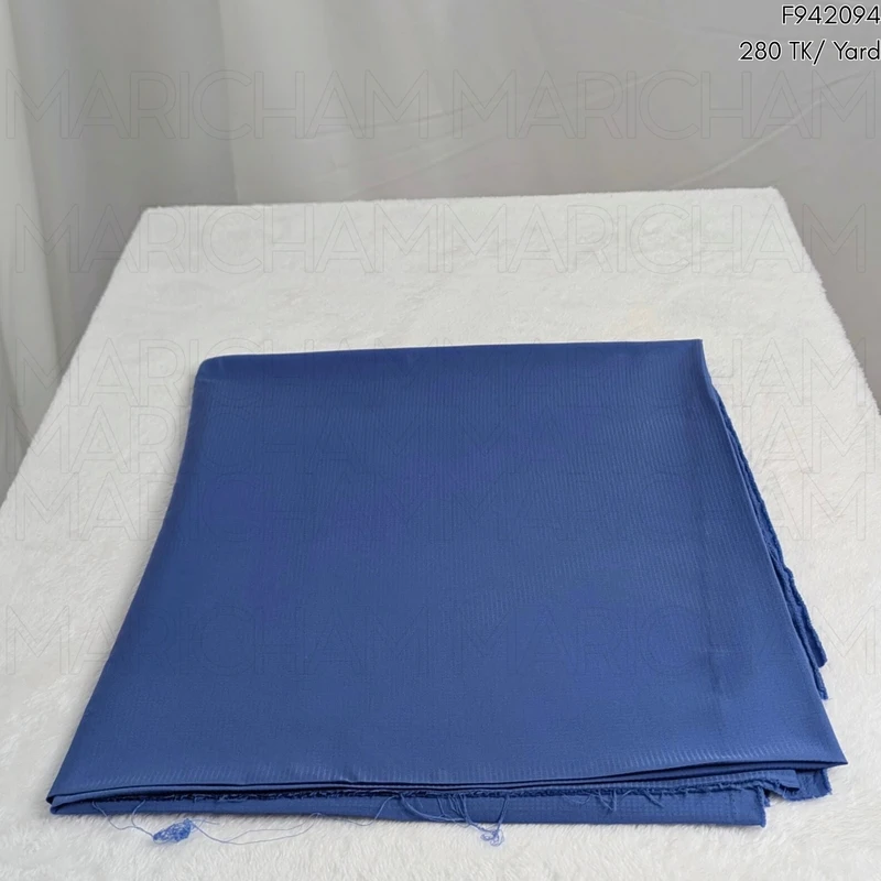 Blue Orchid Color Self Checkered Viscose Stretchable Fabric F942094 - Image 3