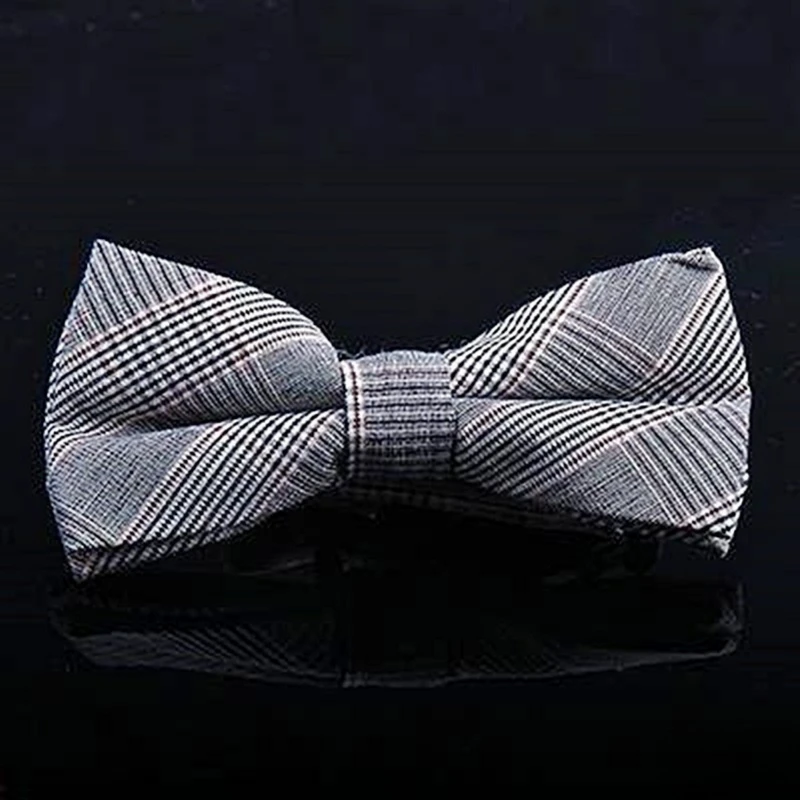 Grey-Black-Pink Checkered Bow Tie. Bow-14