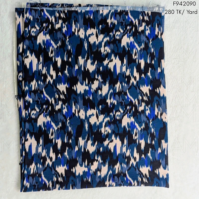 Blue-Black-Light Pink Camouflage Design Fabric F942090