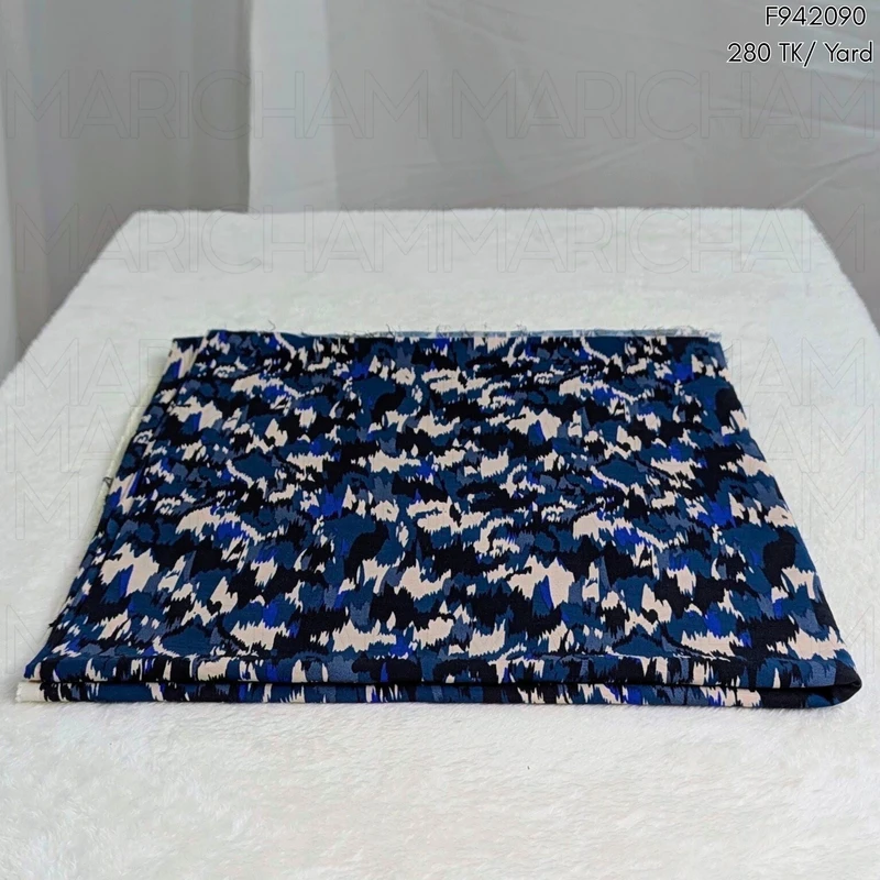 Blue-Black-Light Pink Camouflage Design Fabric F942090