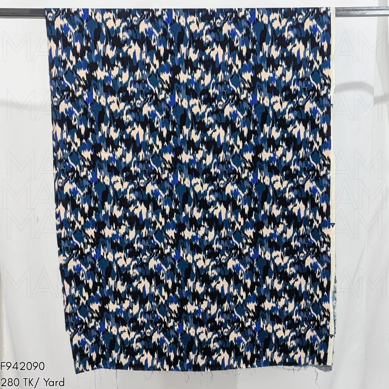 Blue-Black-Light Pink Camouflage Design Fabric F942090 - Image 4