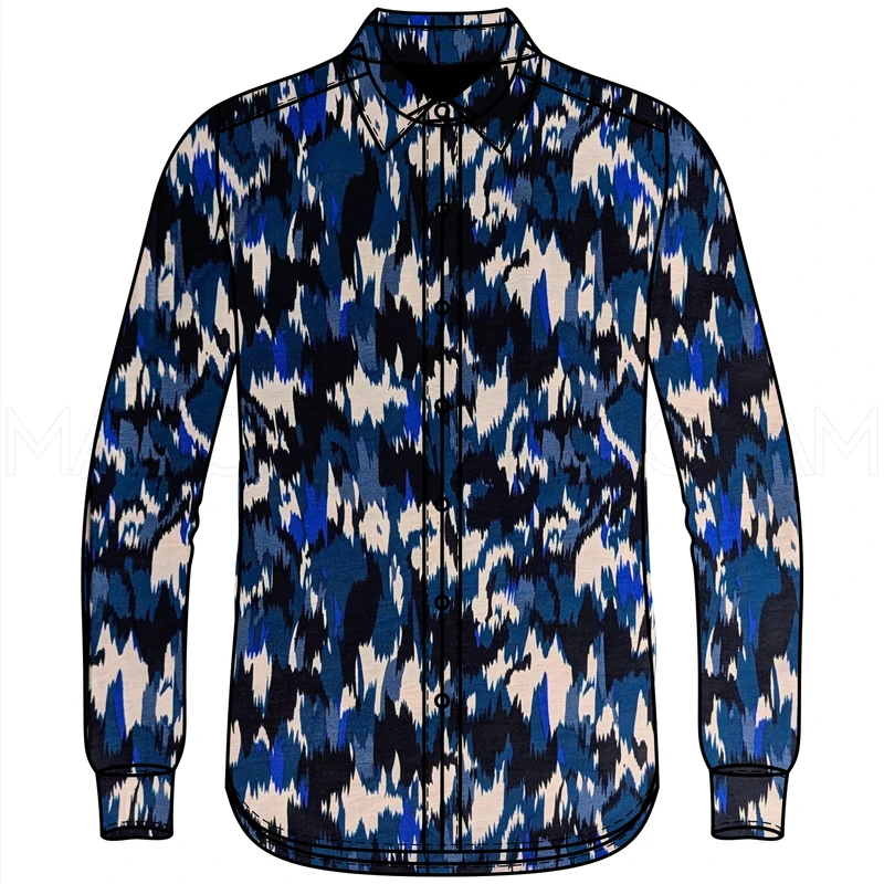 Blue-Black-Light Pink Camouflage Design Fabric F942090 - Image 5