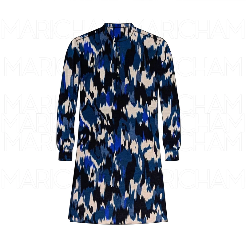 Blue-Black-Light Pink Camouflage Design Fabric F942090 - Image 7