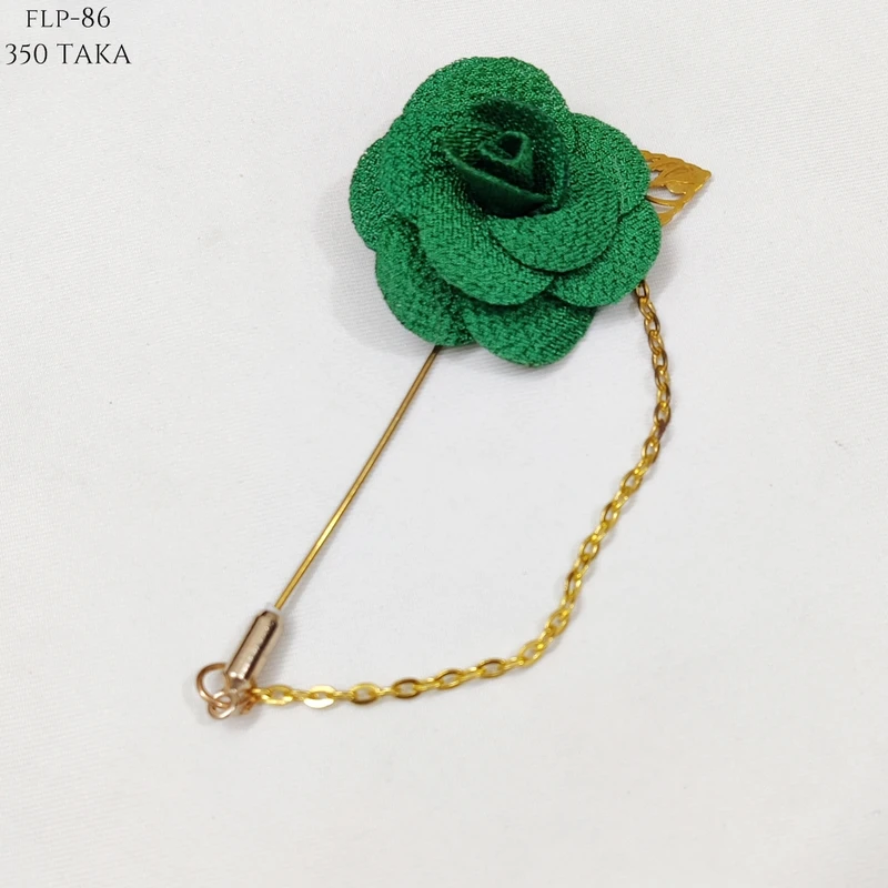 Rose Floral Lapel Pin With Metal Flower and Chain. FLP-13 - Image 7