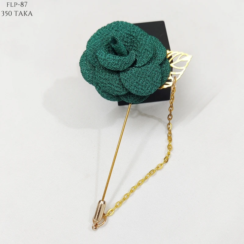 Rose Floral Lapel Pin With Metal Flower and Chain. FLP-13 - Image 10