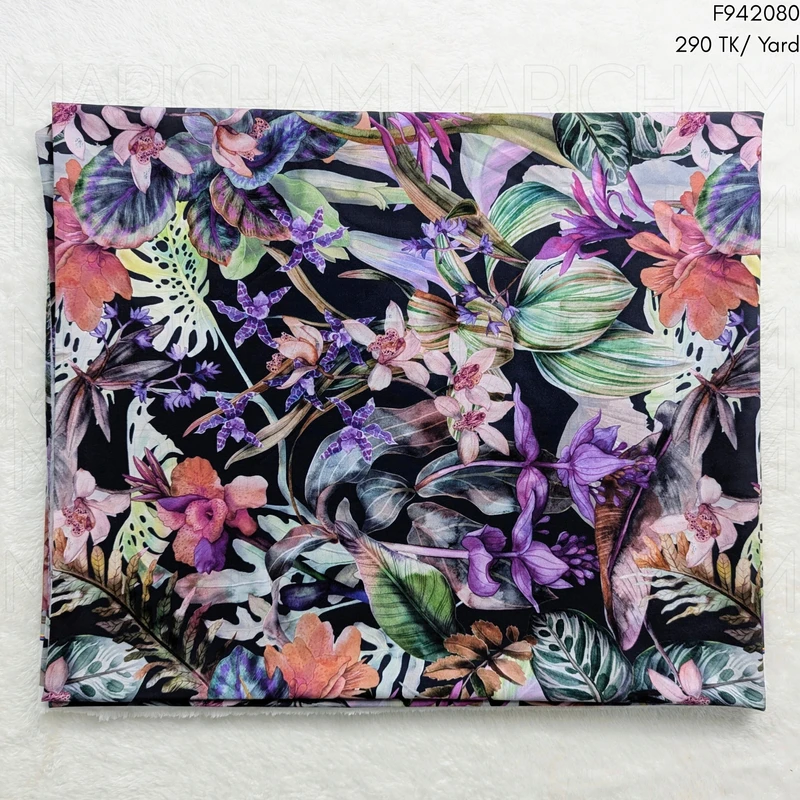 Colorful Tropical Design Stretchable Fabric F942080