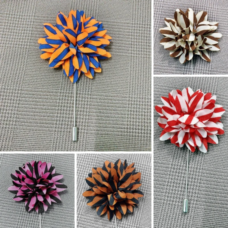 Striped Flower Lapel Pin. FLP-2