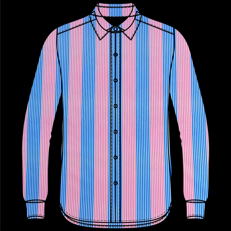Blue-Pink Striped Cotton Fabric F942044 - Image 4