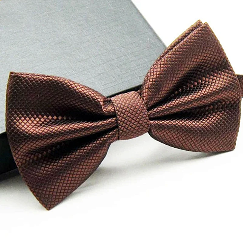 Dark Brown Glossy Bow Tie. Bow-12