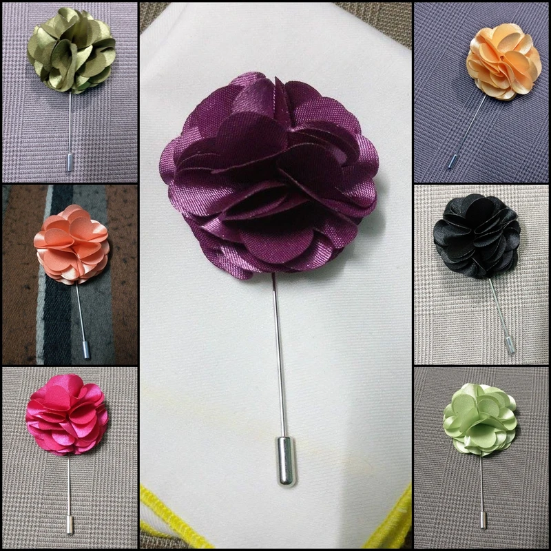 Glossy Solid Color Floral Lapel Pin. FLP-5